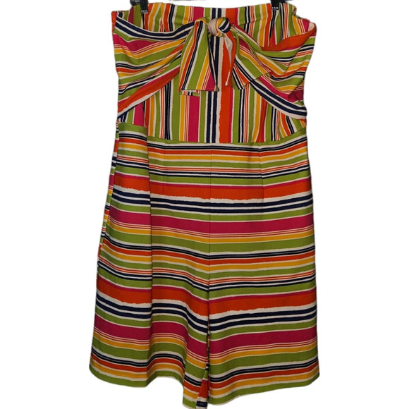 Ashley Stewart Pants - NWT Ashley Stewart Vertical/Horizontal Stripe Strapless Romper
